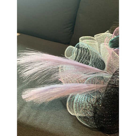 Handmade Handcrafted Crazy Fun Unique Black Derby Hat Large Wide Brim - Picture 8 of 11